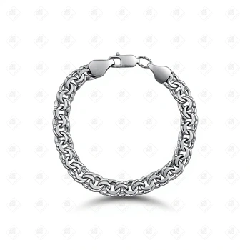 Браслет плетения Бисмарк, серебро II категория 925, вес 30.09 г.