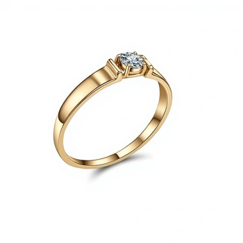 Кольцо с бриллиантом , золото 585 II Категория, вес 1.52 г.