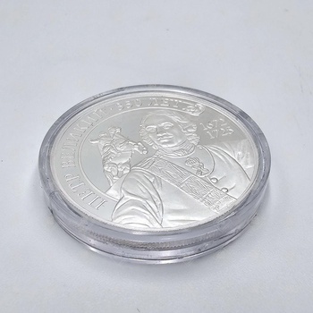 монета серебро "Петр Великий 350 лет", серебро I категория 925, вес 10.11 г.