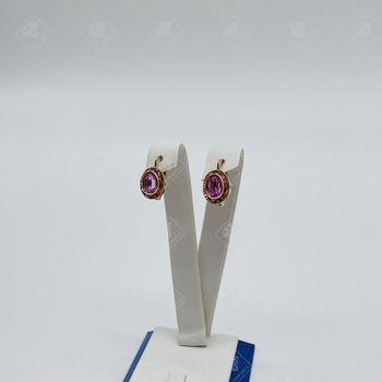 Серьги с камнями  , золото 585 III Категория, вес 4.90 г.