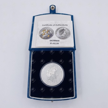 Серебряная монета Ниуэ "Снеговик" 2008 г.в., серебро I категория 925, вес 20 г.