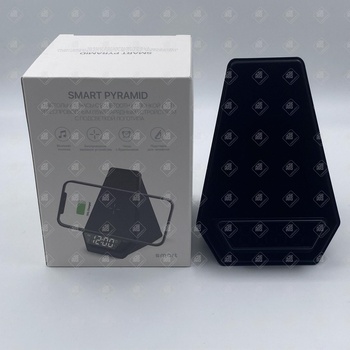 Настольная Bluetooth колонка (3Вт) "Smart Pyramid" с часами и беспроводным (15W) зарядным устройством