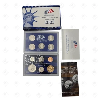 США, набор 1, 5, 10, 25, 50 центов, 1 доллар "US Mint Proof Set" 2005 г