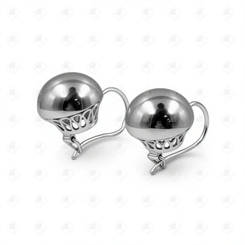 Серьги Полусферы, серебро II категория 925, вес 5.5 г.