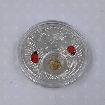 монета божья корвка , серебро I категория 925, вес 29.51 г.