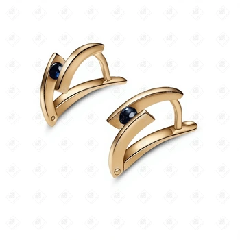 Серьги с сапфиром, золото 585 (14K), вес 3.5 г.