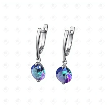 Серьги с Мистик Топазом, серебро II категория 925, вес 3.72 г.
