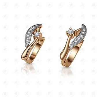 Серьги с Бриллиантами, золото 585 (14K), вес 3.3 г.