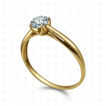 Кольцо с Фианитом, золото 585 II Категория, вес 1.44 г.