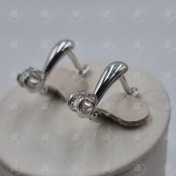 Серьги с бриллиантами 0,13ct, золото 585 II Категория, вес 3.23 г.