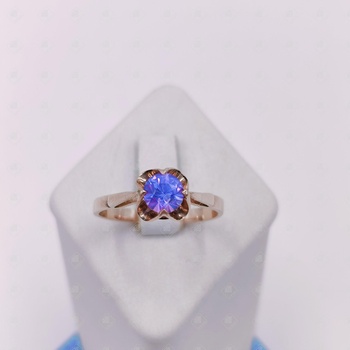 кольцо с розовым камнем , золото 585 II Категория, вес 1.98 г.